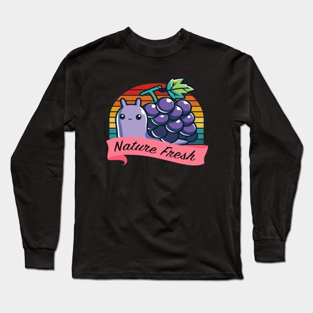 nature fresh grape snail Long Sleeve T-Shirt by penak sing maido